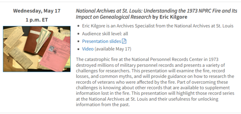 U.S. National Archives and the military record loss in the 1973 Fire ...